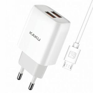 KAKU Charger sieťová nabíjačka 2x USB 15W 2.4A + Micro USB kábel 1m, biela (KSC-397) vyobraziť