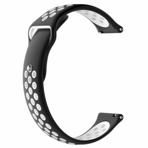 BStrap Silicone Sport remienok na Samsung Galaxy Watch 3 41mm, black/white (SXI001C0401) vyobraziť