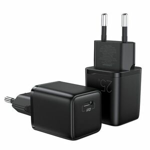 Joyroom Mini Fast Charger sieťová nabíjačka USB-C PD 25W + kábel USB-C / USB-C, čierna vyobraziť