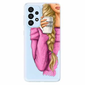 Odolné silikónové puzdro iSaprio - My Coffe and Blond Girl - Samsung Galaxy A33 5G vyobraziť
