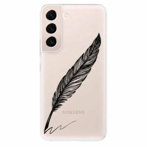 Odolné silikónové puzdro iSaprio - Writing By Feather - black - Samsung Galaxy S22+ 5G vyobraziť