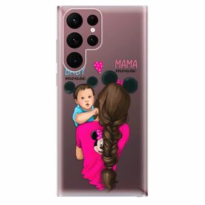 Odolné silikónové puzdro iSaprio - Mama Mouse Brunette and Boy - Samsung Galaxy S22 Ultra 5G vyobraziť