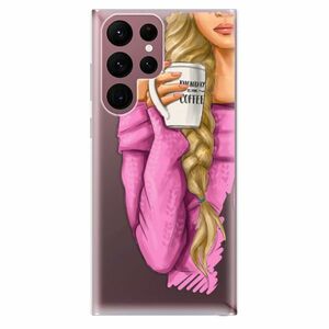 Odolné silikónové puzdro iSaprio - My Coffe and Blond Girl - Samsung Galaxy S22 Ultra 5G vyobraziť