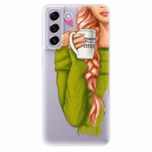 Odolné silikónové puzdro iSaprio - My Coffe and Redhead Girl - Samsung Galaxy S21 FE 5G vyobraziť