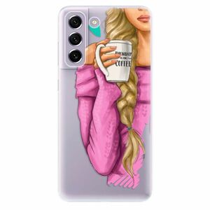 Odolné silikónové puzdro iSaprio - My Coffe and Blond Girl - Samsung Galaxy S21 FE 5G vyobraziť