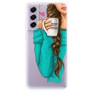 Odolné silikónové puzdro iSaprio - My Coffe and Brunette Girl - Samsung Galaxy S21 FE 5G vyobraziť