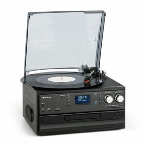 Auna Oakland DAB, retro stereo systém, DAB+/FM, BT funkcia, vinyl, CD, kazetový prehárvač vyobraziť