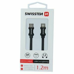 Dátový kábel Swissten USB-C/Lightning 1.2m Čierny opletený vyobraziť