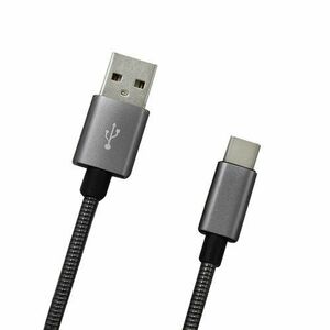 Dátový kábel MobilNET USB-C 2A 1m Sivý metalický vyobraziť