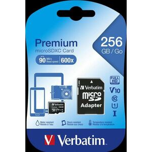VERBATIM MicroSDXC karta 256GB Premium, U1 + adaptér vyobraziť