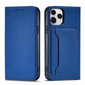 MG Magnet Card knižkové kožené puzdro na iPhone 12, modré vyobraziť