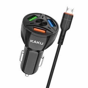 KAKU Car Charger autonabíjačka 3xUSB QC 4.8A 20W + Micro USB kábel, čierna (KSC-493) vyobraziť