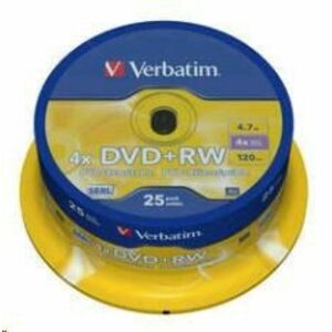 VERBATIM DVD+RW(25-Pack)Spindle/4x/DLP/4.7GB vyobraziť