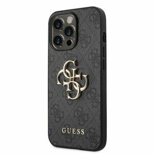 Puzdro Guess PU 4G Metal Logo iPhone 14 Pro - šedé vyobraziť