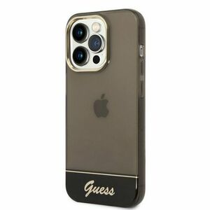 Puzdro Guess PC/TPU Camera Outline Translucent iPhone 14 Pro Max - čierne vyobraziť