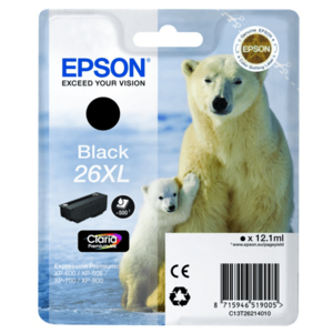 EPSON T2621 (C13T26214022) - originálna cartridge, čierna, 12, 2ml vyobraziť
