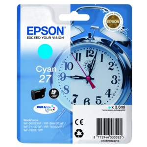 EPSON T2702 (C13T27024022) - originálna cartridge, azúrová, 3, 6ml vyobraziť