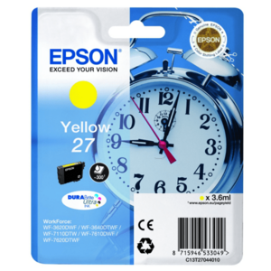 EPSON T2704 (C13T27044022) - originálna cartridge, žltá, 3, 6ml vyobraziť
