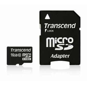 TRANSCEND MicroSDHC karta 16GB Class 10 + adaptér vyobraziť