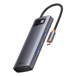 Baseus Metal Gleam USB-C HUB adaptér 3x USB 3.2 / PD / SD / TF, šedý (WKWG030213) vyobraziť