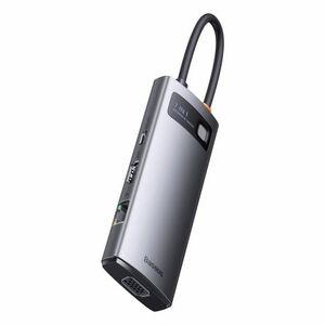 Baseus Metal Gleam USB-C HUB adaptér 2x HDMI / 3x USB 3.2 / PD / RJ45, šedý (WKWG040113) vyobraziť