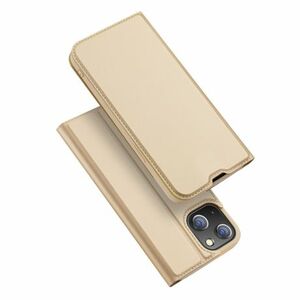 Dux Ducis Skin Pro knižkové kožené puzdro na iPhone 14, zlaté vyobraziť