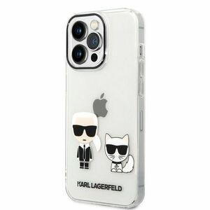 Puzdro Karl Lagerfeld PC/TPU Ikonik Karl and Choupette iPhone 14 Pro Max - transparentné vyobraziť