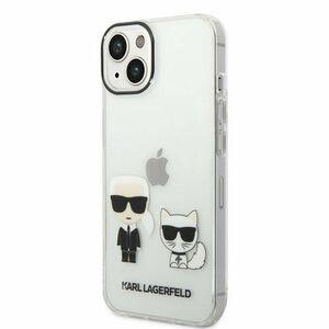 Puzdro Karl Lagerfeld PC/TPU Ikonik Karl and Choupette iPhone 14 Plus - transparentné vyobraziť