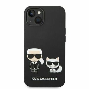 Puzdro Karl Lagerfeld and Choupette Liquid Silicone iPhone 14 Plus - čierne vyobraziť
