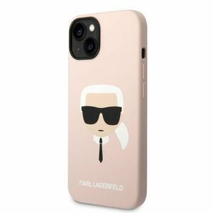 Puzdro Karl Lagerfeld Liquid Silicone Karl Head iPhone 14 Plus - ružové vyobraziť