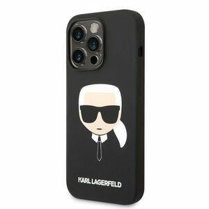 Puzdro Karl Lagerfeld Liquid Silicone Karl Head iPhone 14 Pro Max - čierne vyobraziť