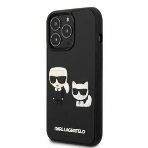 Puzdro Karl Lagerfeld and Choupette 3D iPhone 13 Pro Max - čierne vyobraziť