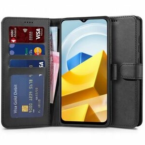 Tech-Protect Wallet knižkové kožené puzdro na Xiaomi Poco M5, čierne vyobraziť