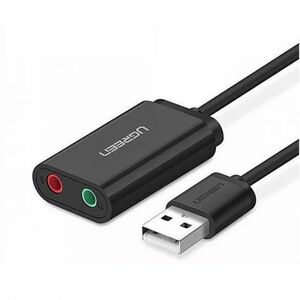 Ugreen US205 USB externá zvuková karta 15cm, čierna (30724) vyobraziť