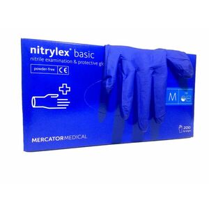 NITRYLEX BASIC - Nitrilové rukavice (bez púdru) tm. modré, 100 ks, M vyobraziť
