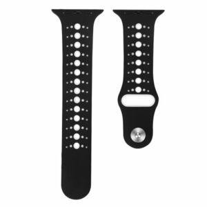 BStrap Silicone Sport remienok na Apple Watch 42/44/45mm, Black White (SAP007C12) vyobraziť
