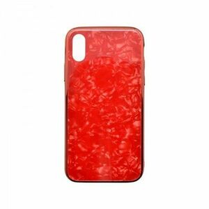 Sklenené puzdro Marble Glass iPhone XS červené vyobraziť