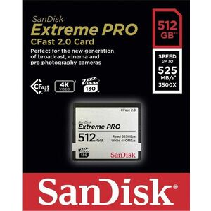 SanDisk CFAST 2.0 512GB Extreme Pro (525 MB/s VPG130) vyobraziť