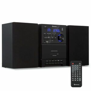 Auna MC-40 DAB, stereo systém, UKW/DAB+, Bluetooth, CD, kazeta, USB, diaľkový ovládač vyobraziť