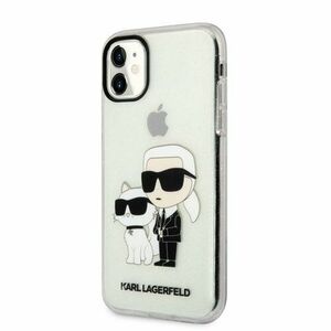 Puzdro Karl Lagerfeld IML Glitter Puzdro Karl and Choupette NFT iPhone 11 - transparentné vyobraziť