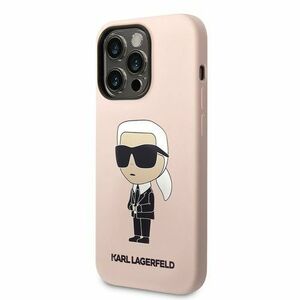 Puzdro Karl Lagerfeld Liquid Silicone Ikonik NFT iPhone 14 Pro Max - ružové vyobraziť