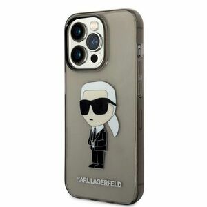 Puzdro Karl Lagerfeld IML Ikonik NFT iPhone 14 Pro - čierne vyobraziť