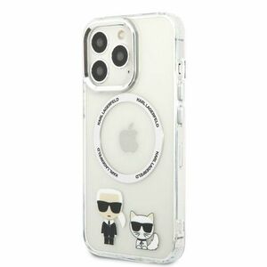 Puzdro Karl Lagerfeld Magnetic Karl and Choupette iPhone 13 Pro - transparentné vyobraziť