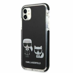 Puzdro Karl Lagerfeld TPE Karl and Choupette iPhone 11 - čierne vyobraziť