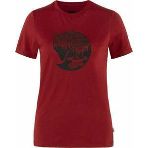Fjällräven W Abisko Wool Fox Pomegranate Red/Dark Navy M Outdoorové tričko vyobraziť