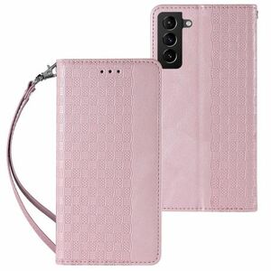 MG Magnet Strap knižkové kožené puzdro na Samsung Galaxy S22 Plus, ružové vyobraziť