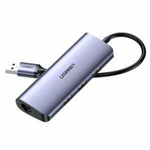 Ugreen CM252 HUB adaptér USB-C - 3x USB / RJ45 / micro USB, šedý vyobraziť