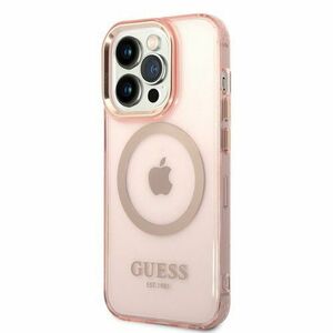 Puzdro Guess Translucent MagSafe iPhone 14 Pro - ružové vyobraziť