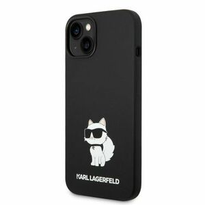Puzdro Karl Lagerfeld Liquid Silicone Choupette NFT iPhone 14 Plus - čierne vyobraziť