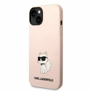 Puzdro Karl Lagerfeld Liquid Silicone Choupette NFT iPhone 14 Plus - ružové vyobraziť
